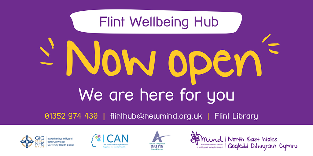 It’s here, the new Flint Wellbeing Hub. A safe place to get information, advice and support for your #mentalhealth🤗😃. 

Our friendly team, Steph and Jamie, are waiting for your calls, whether you’re feeling down, stressed, anxious, lonely or lost, they can help.

☎️01352…