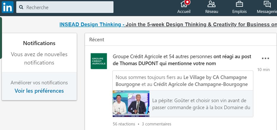 Quand le compte LinkedIn du <a href="/Credit_Agricole/">Groupe Crédit Agricole</a>  (205 000 abonnés) nous met en avant ... quelle visibilité !
Merci à <a href="/LeVillagebyCA/">Le Village by CA</a> <a href="/villageCACB/">Le Village by CA Champagne-Bourgogne</a> 
#startup #foodtech #degustation #media #BFMTV <a href="/bfmbusiness/">BFM Business</a> <a href="/BFMTV/">BFM</a> #Bourgogne <a href="/MarieGuiteDufay/">Marie-Guite Dufay</a> <a href="/RoyFabrice/">roy fabrice</a> <a href="/REBourgogne/">Reseau Entreprendre</a> <a href="/RsoEntreprendre/">Réseau Entreprendre</a>