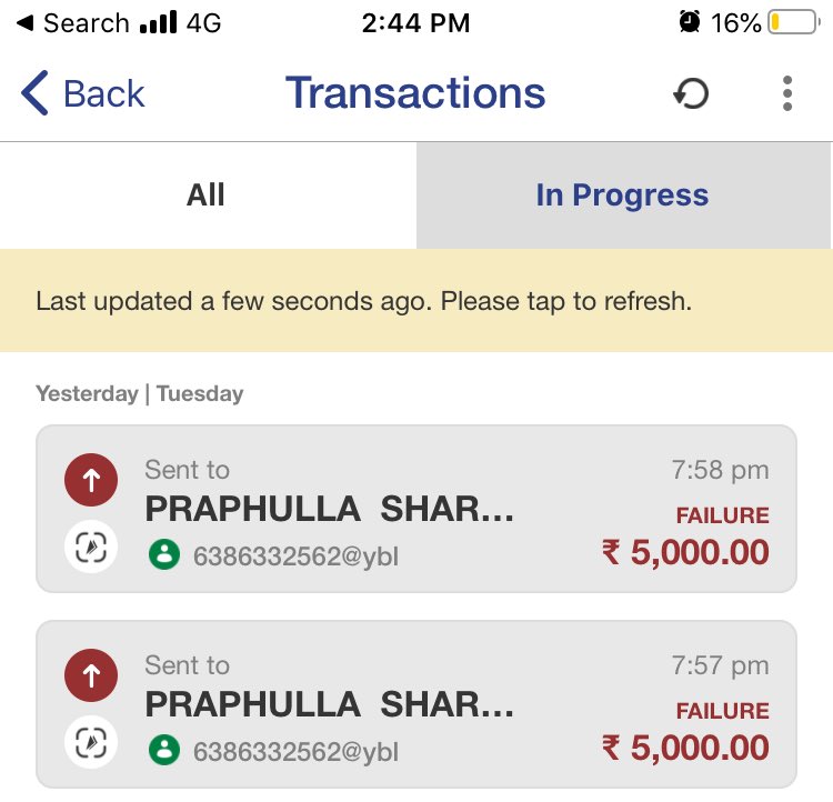 shashank_nitc's tweet image. Both of these transactions failed but still the money is not returned back to my account. Neither customer care no is taking my call nor anyone is replying to my complaint. Kindly look into the matter and solve it @NPCI_BHIM @UPI_NPCI