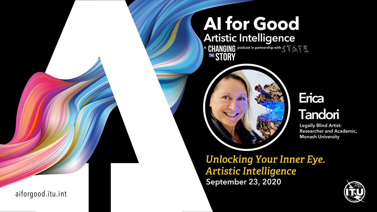 STATE Studio (@statestudiobln) on Twitter photo The first episode of AI for Good's podcast is out! Featuring Erica Tandori, a visually-impaired artist who uses AI to create multi-sensory art experiences that showcase the wonders of biological life.
<a href="/MonashUni/">Monash University</a>
<a href="/RossjohnLab/">Rossjohn lab</a>
@ITU_AIForGood #MonashDataFutures #CHANGEIT The first episode of AI for Good's podcast is out! Featuring Erica Tandori, a visually-impaired artist who uses AI to create multi-sensory art experiences that showcase the wonders of biological life.
<a href="/MonashUni/">Monash University</a>
<a href="/RossjohnLab/">Rossjohn lab</a>
@ITU_AIForGood #MonashDataFutures #CHANGEIT