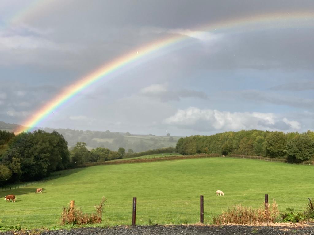 "Try to be a rainbow in someone's cloud" - Maya Angelou
Joyful views at our Monmouth farm. #WednesdayWisdom #rainbow