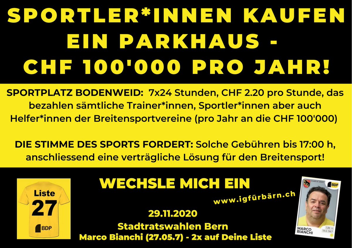 igfurbarn's tweet photo. ▶️ DIE STIMME DES SPORTS
📖 MACHTPLAKAT NR. 4
        
#igfürbärn  #wahlenbern2020  #sportverbindet https://t.co/i5rUkfzSKd