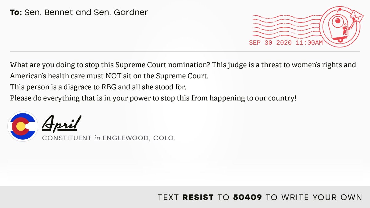 openletterbot's tweet image. 📬 I delivered this ✉️ from April, a constituent in Englewood, Colo., to @SenatorBennet and @SenCoryGardner #CO01 #COpolitics #ProtectOurCare

📝 Write your own:
