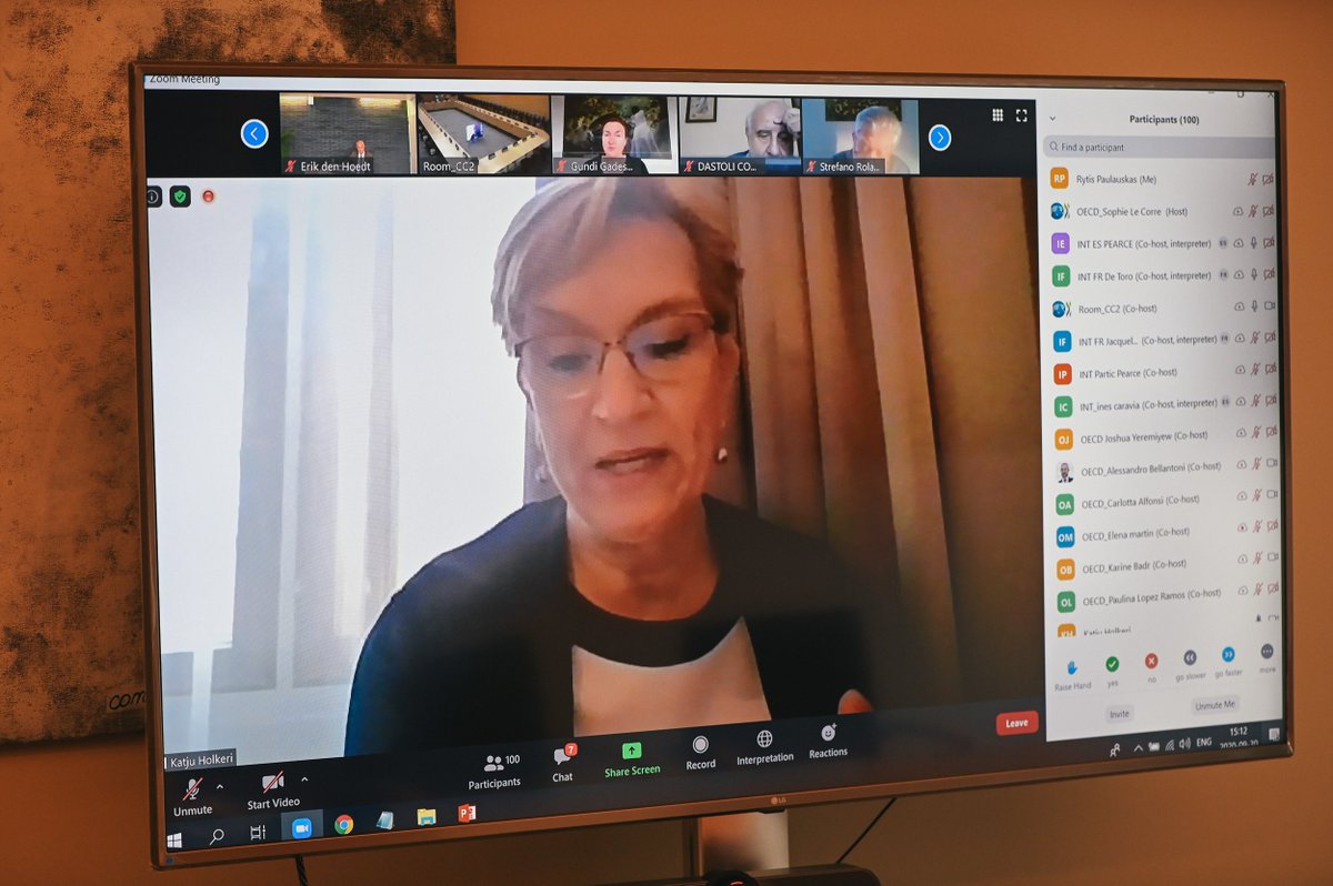 LT_MFA_Stratcom's tweet photo. Lively debate on addressing COVID-related disinformation: lessons learned & steps to take, at the 1st meeting of @OECD experts group on #PublicComm (great collaboration with #ClubofVenice and @UKgovcomms). https://t.co/IErZMG9xVw