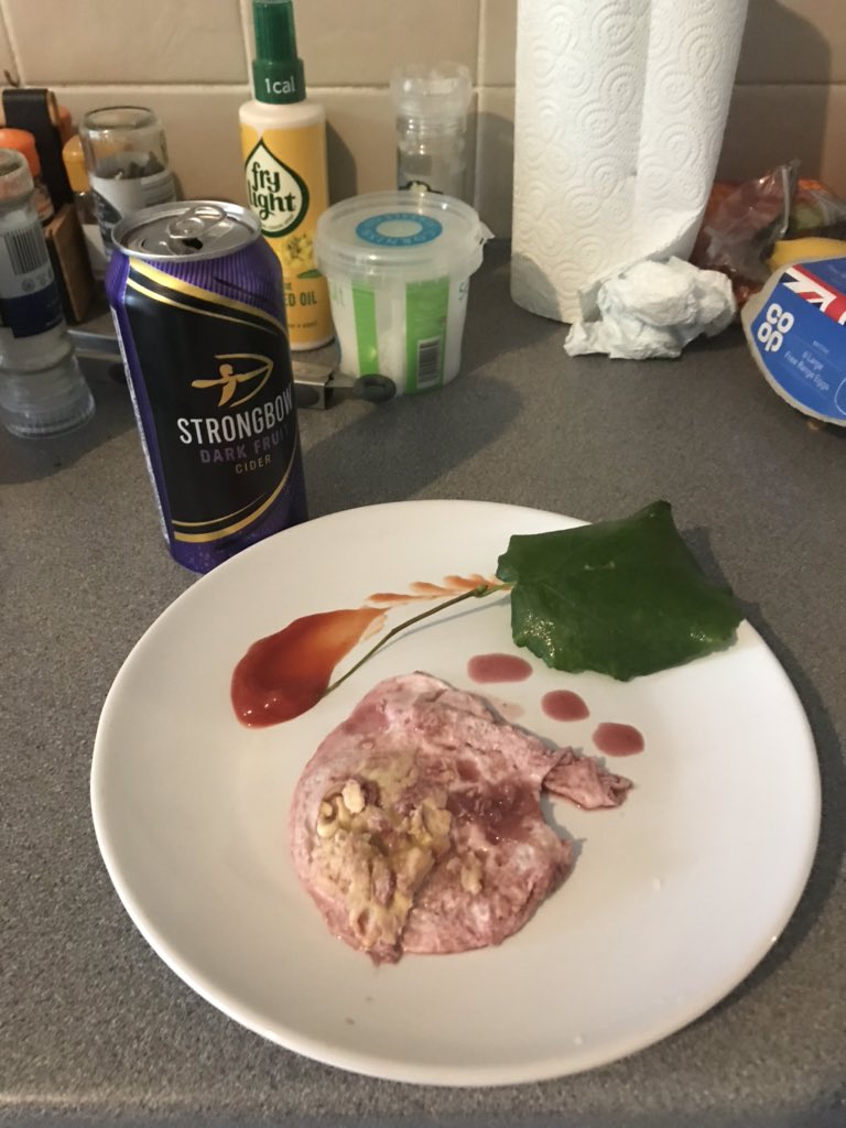 joenash______41's tweet photo. @GordonRamsay @sir_cooks_a_lot a dark fruit marinated fried egg with a dark fruit jus #RateMyPlate https://t.co/Q5l0wtUcff