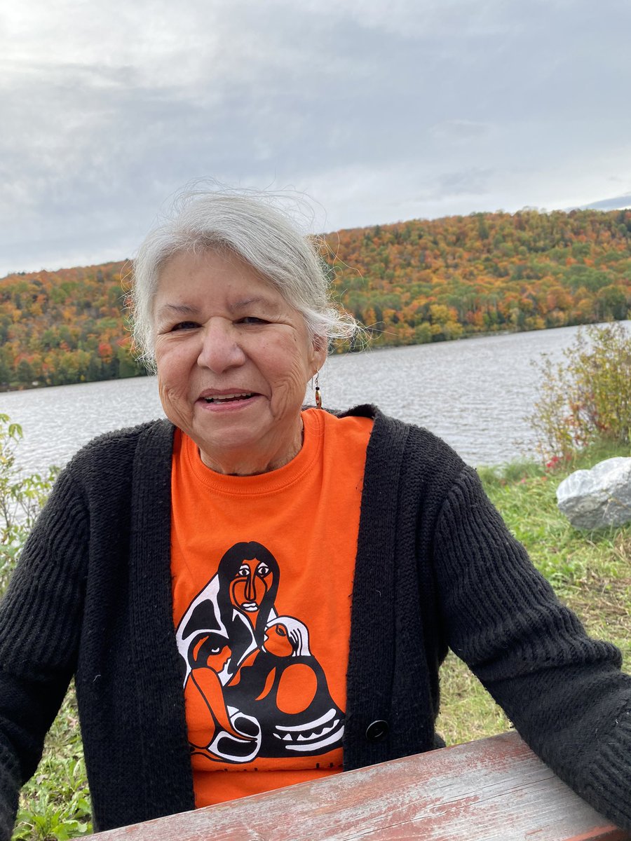 biidaaban2020's tweet photo. Today is #OrangeShirtDay and this survivor is my Gran, Noella Robinson. Last night we created a video together where she shares some very important words and reflections on her time spent at St Mary’s. Please visit our FB page for full video. 🧡 https://t.co/X2AYIDQ4B5