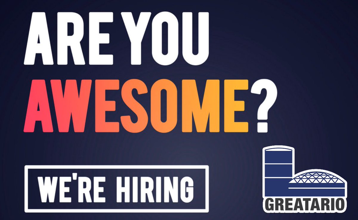 Greatario is #Hiring!
We are looking for passionate people to fill positions across Canada. 
Technical Sales Rep - Ontario
Preventative Maintenance Coordinator - BC
Must have strong organization and communication skills and be able to work independently.

ow.ly/C7KV50BFkJ2