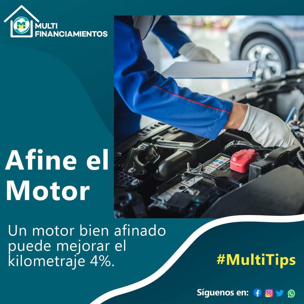 mfpty's tweet image. #Multitips

El mantenimiento periódico de cada 5,000 km le garantiza un excelente desempeño y ahorro de combustible en su motor.
#motor #mantenimiento #ahorro #combustible