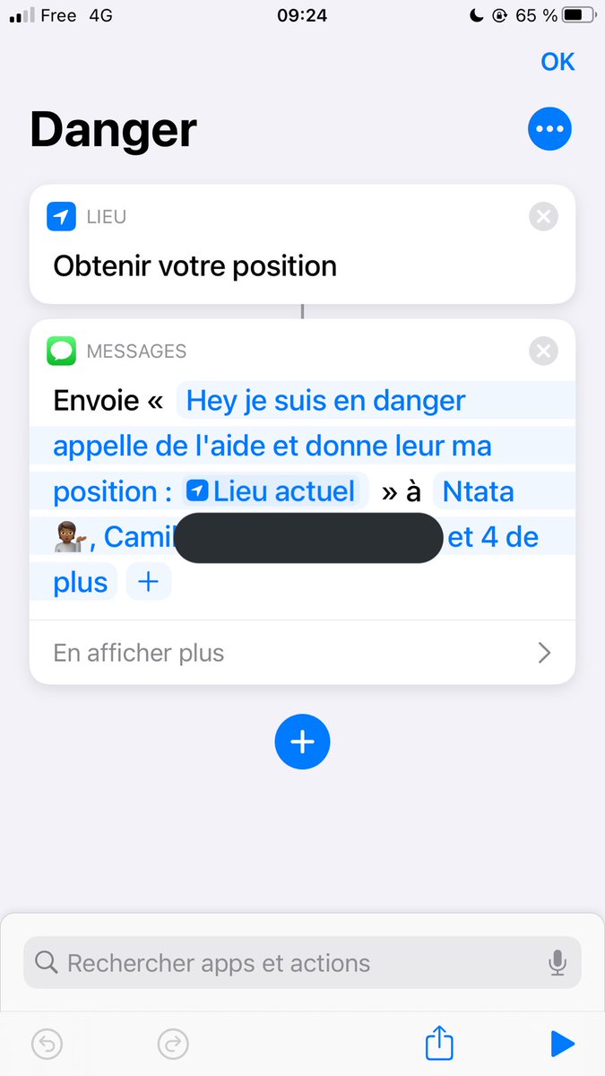 Les filles faites des raccourcis si vous avez un iphone, j’ai jamais eu à les utiliser mais si il m’arrive qqchose et que j’appuie sur le raccourci, ça envoie un message à mes soeurs, mes parents et mes copines avec ma position !