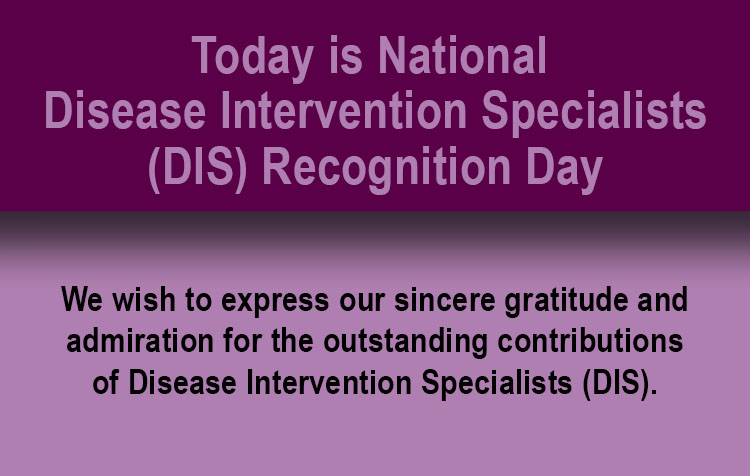 jcdhtweets's tweet image. Have you thanked a DIS today? It’s DIS Recognition Day! Disease Intervention Specialists serve a critical role in controlling the spread of STDs, HIV, TB, and hepatitis. #DISDay2020