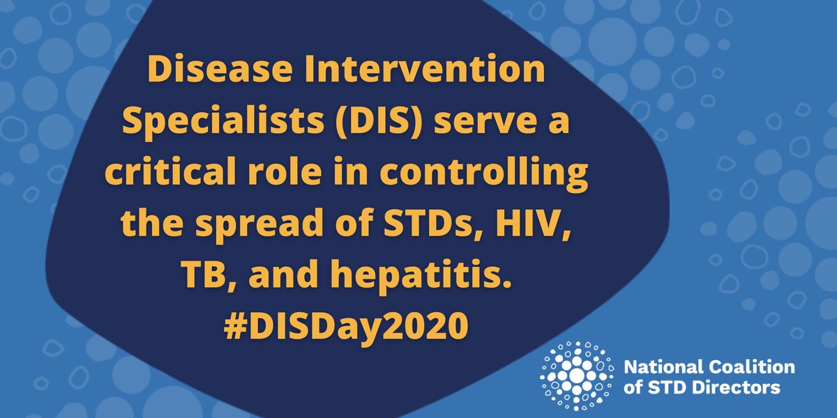 jcdhtweets's tweet image. Have you thanked a DIS today? It’s DIS Recognition Day! Disease Intervention Specialists serve a critical role in controlling the spread of STDs, HIV, TB, and hepatitis. #DISDay2020