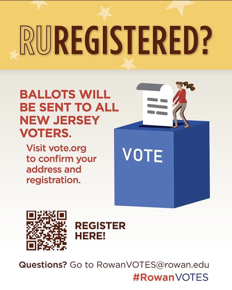 RowanPubHealth's tweet image. The Public Health Club is proud to stand with @rowanvotes. We strongly encourage all students to register and vote for the upcoming election. #rowanvotes