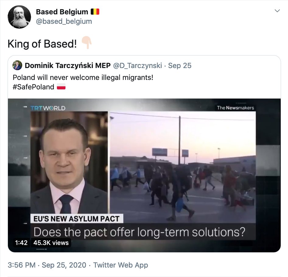 EreaAndrzej's tweet image. Belgijskie konto z rodziny #Based promuje Dominika Tarczyńskiego. #MEGAgate