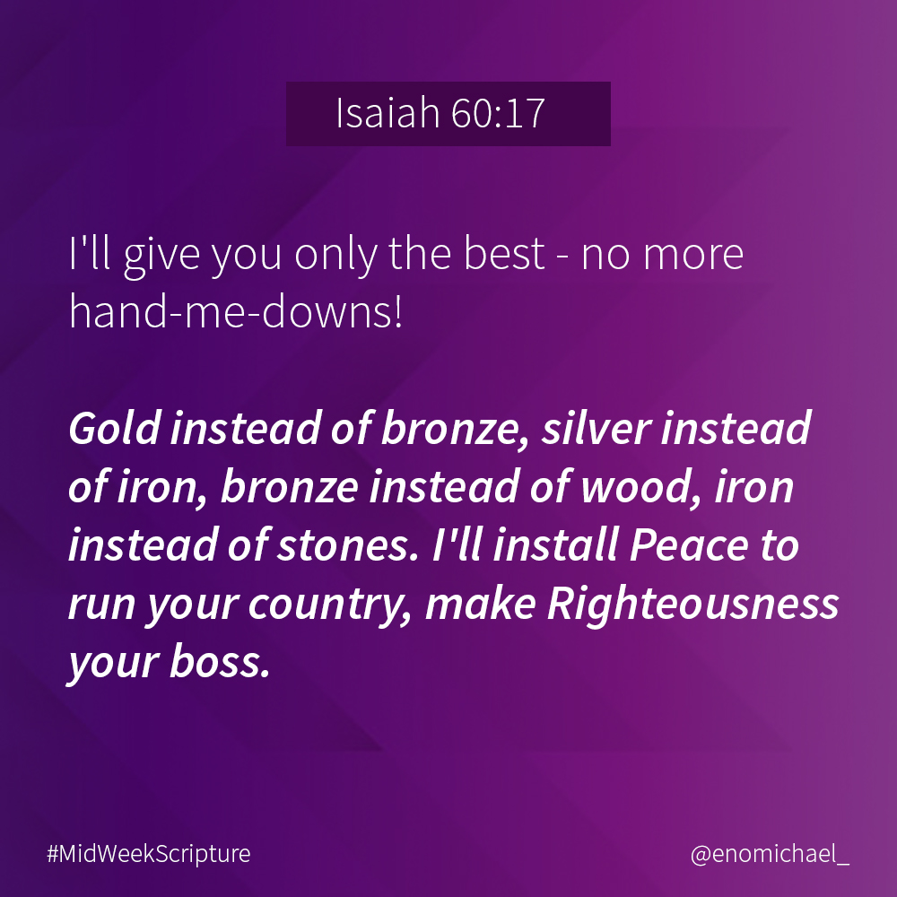 enomichael_'s tweet photo. God is going to give you the best in this season!
#WARshipper #MidWeekScripture https://t.co/fFgOhLpVAv