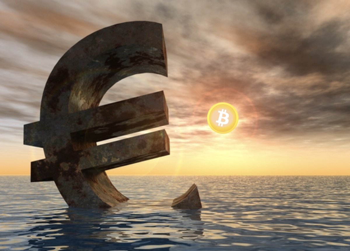 Fin/The good news is that the Euro will go down like all FIAT currencies while  #bitcoin   continues to rise, allowing people to opt out from a rotten system of backroom deals & political schemes that traded in a hard currency for yet another inflationary shitcoin.