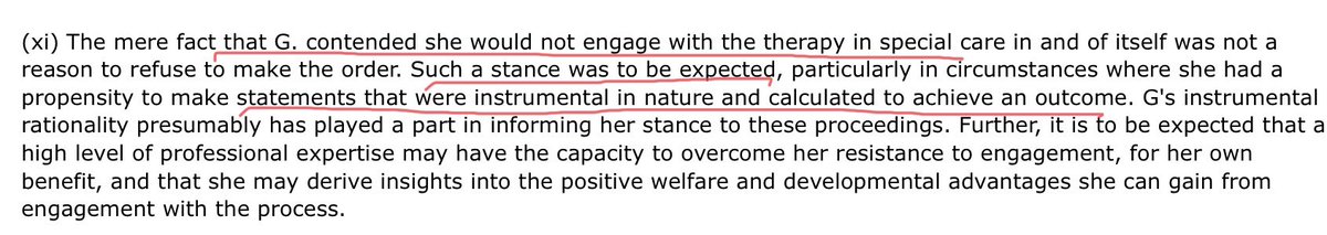 A vain hope (perhaps) that G may be persuaded to overcome their resistance to therapy, Who knows if all that damage can be undone. I feel pretty sure a female prison is not the best place to access therapy for your male pattern offending.