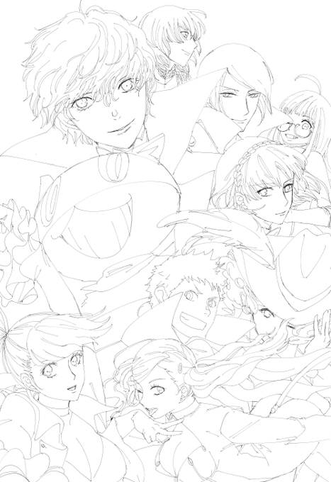 WIP うろ覚えにしてはわりと怪盗服描けてない??色塗りと変なとこの調整は後日 