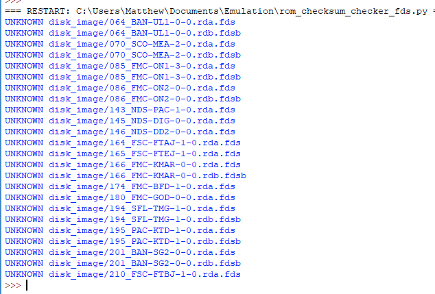 However, just looking at the game code and forgetting about trying to get the full checksum to match - there's just a dozen unknown games. These are the ones most interesting to look into.