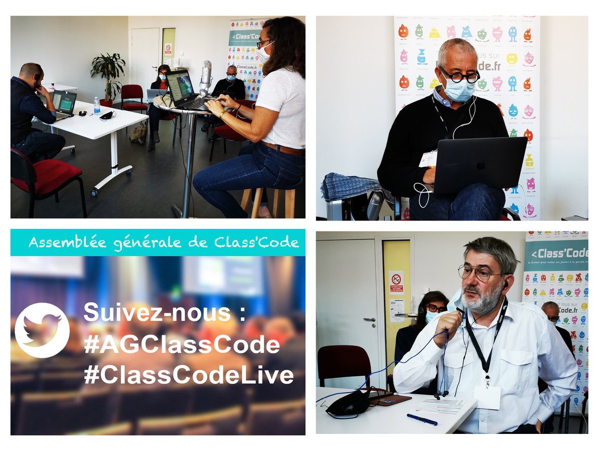 classcode_fr's tweet photo. #AGClassCode ⏳Les nouveaux projets de Class'Code, les ambitions, les ressources en préparation... Participez à notre session plénière à 14h en live où que vous soyez aujourd'hui, c'est ouvert à tous 🛰️Pour vous connecter, c'est ici 👉https://t.co/pwb5nSoxvi https://t.co/TbkDb6DhQc