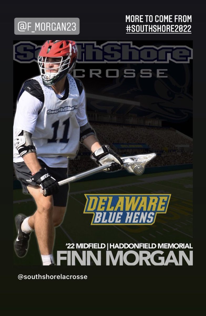 CathieCMorgan's tweet photo. Excited to share Finn’s big news. Committed to @delawaremlax to continue his athletic and academic career! Thank you to his coaches for all of the love and support along the way. @HaddonfieldLax @HMHSathletics @SouthShoreLax @AUlaxtraining https://t.co/E1aqTqW2cG