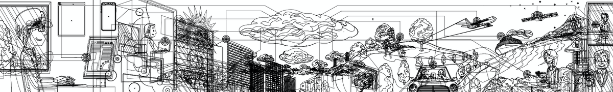 もちろんこれも全部イラレで描いてます。アウトラインは↓こんな感じ。

#adobe #illustrator #ベジェ #ベクターイラスト 