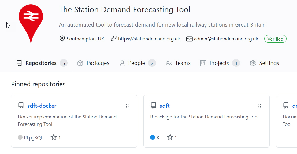 Need to estimate demand for a new #railway #station or line? The Station Demand Forecasting Tool from @uos_trg is an automated tool to forecast demand for new local railway stations in GB. Available as an open source project with an easy Docker install: github.com/station-demand…