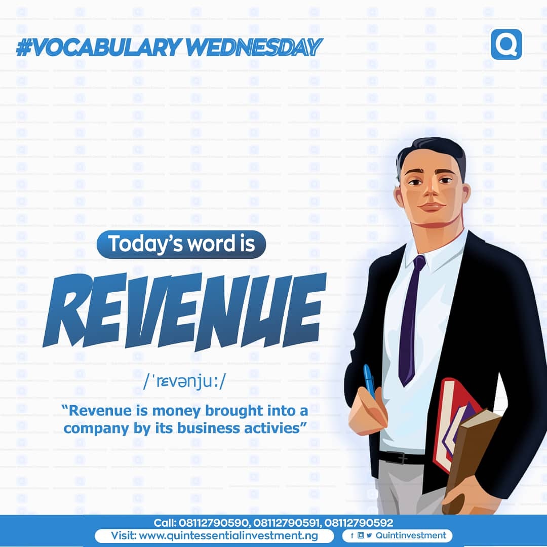 Quintinvestment's tweet photo. Revenue is the income generated from normal business operations and includes discounts and deductions for returned merchandise. 

#Qicvocabwed #QICselfdevelopmentseries #Theglobalculture #quintinvestment #addingvaluetofinances https://t.co/h9Mnt8tMdF