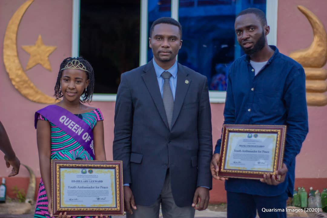 KingTegha's tweet photo. The IAYSP celebrated the International Day of Peace 2020 with a "Peace Tree"planting and Award ceremony to honour the Competitors of the Peace Environment Project. https://t.co/YvAq47LEYP