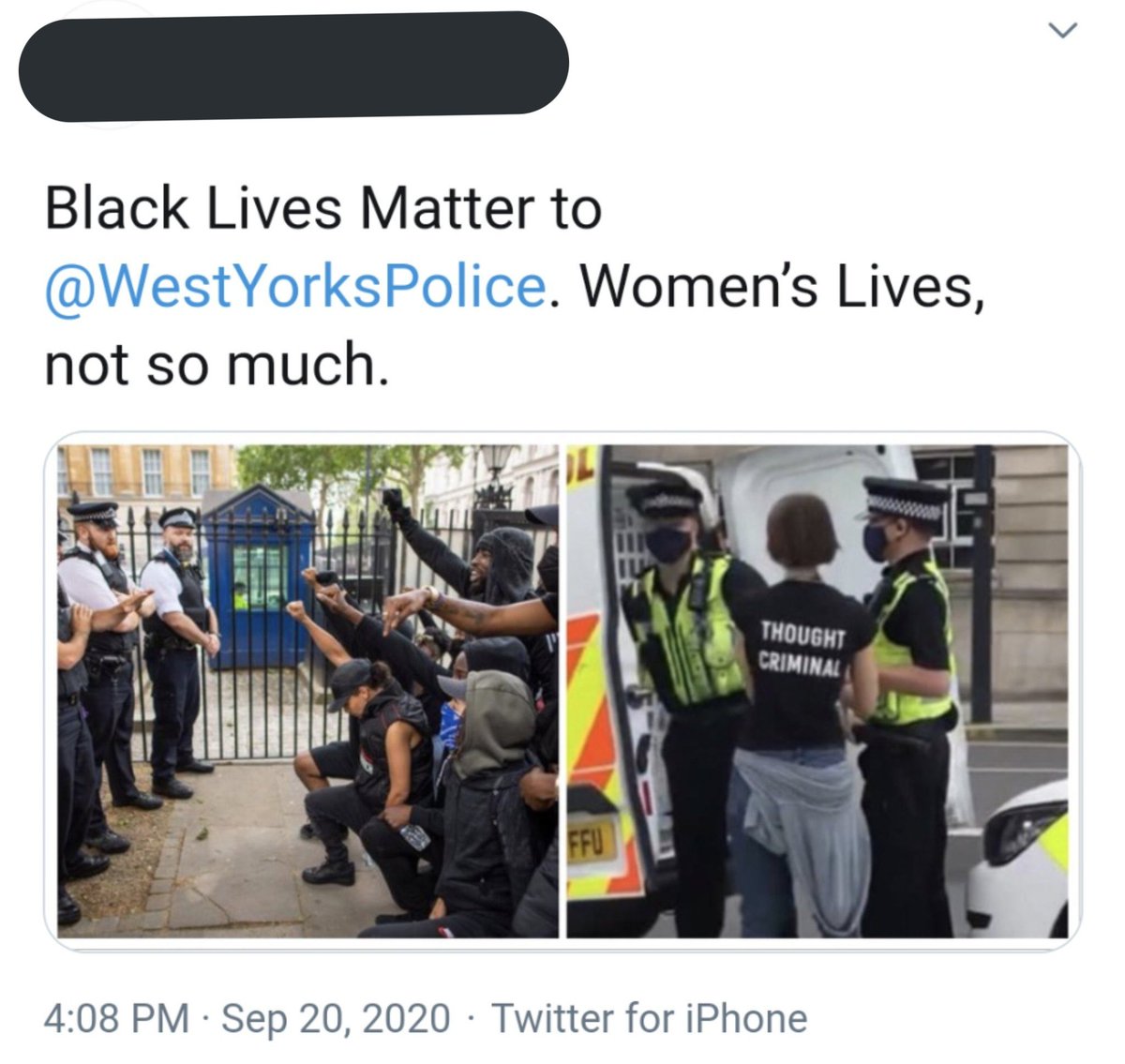 The obsession with 'BLM is a Marxist organisation that hates you' is just playbook far right fash chat but if you can drip feed it as "feminism".Note: if you don't support BLM then... fine? There are many things I do not support. How exactly is BLM a threat to your existence 