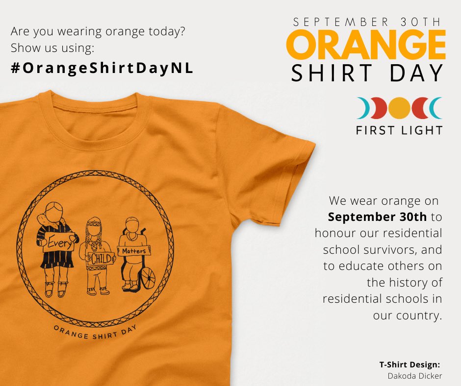 🧡Are you wearing orange today?Show us with #OrangeShirtDayNL🧡

For more information on #OrangeShirtDay: firstlightnl.ca/resources/oran…