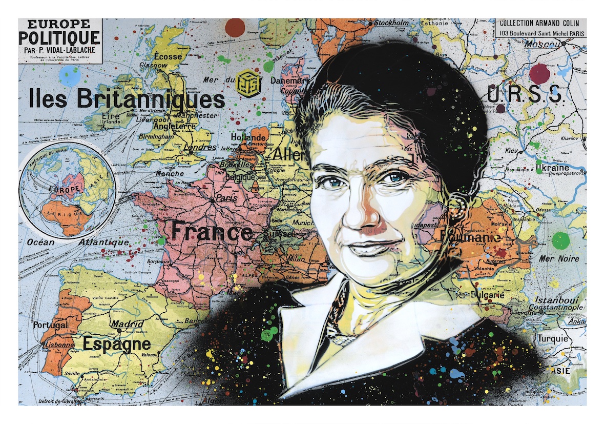 NEW Print available by <a href="/christianguemy/">C215 ⚔️</a> aka #C215 ! 
Simone Veil - Europe, 70 x 100 cm, limited to 50
#Streetart #SimoneVeil