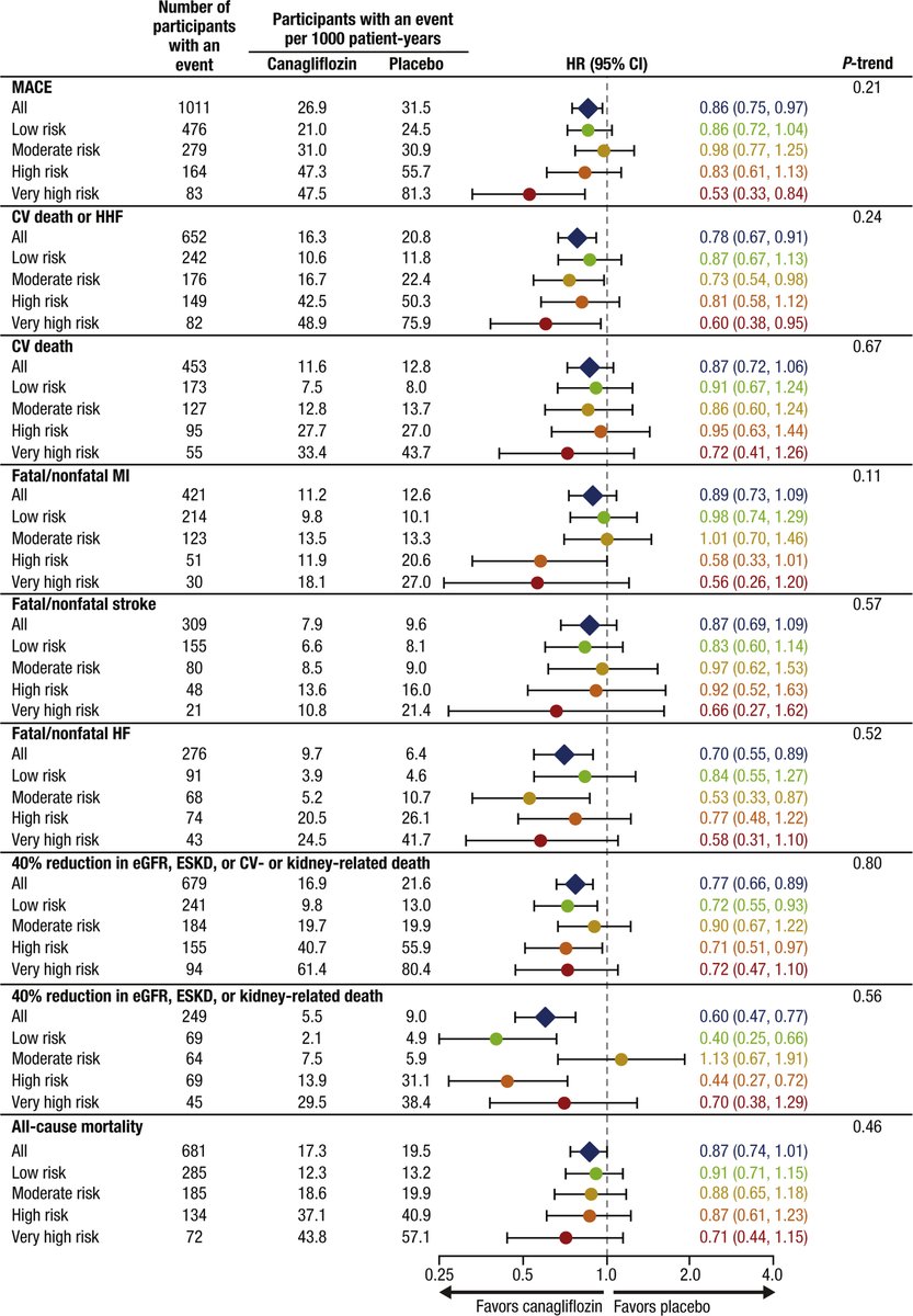 Both studies showed, that the Hazard Ratio did not differ by baseline risk category. We editorialized the analysis from the EMPAREG study ( https://cjasn.asnjournals.org/content/early/2020/09/28/CJN.13430820), so I included our heatmap summary of that studyBest boring subgroup analyses ever: EVERYONE BENEFITS