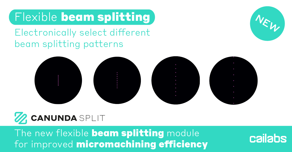 CAILabs's tweet photo. The new #CANUNDA-SPLIT by Cailabs is a flexible #beamsplitting module for improved #micromachining efficiency, able to electronically select different beam splitting patterns. More info: https://t.co/Sp1mXQcF6e #beamshaping #newproduct #microprocessing #industrialintegration https://t.co/rU859sDQxg