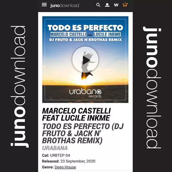 💫TODO ES PERFECTO💫
El nuevo Remix de DJ Fruto &amp; Jack N' Brothas - Marcelo Castelli Ft. Lucile Inkme📀 llega a <a href="/junodownload/">Juno Download</a> Store
🔝💯🎛️🎚️🔊🔥😎✌️

📲YA está disponible, adquiere tu copia aquí 👇

junodownload.com/products/marce…

#urabanarecords #jacknbrothas #junodownload