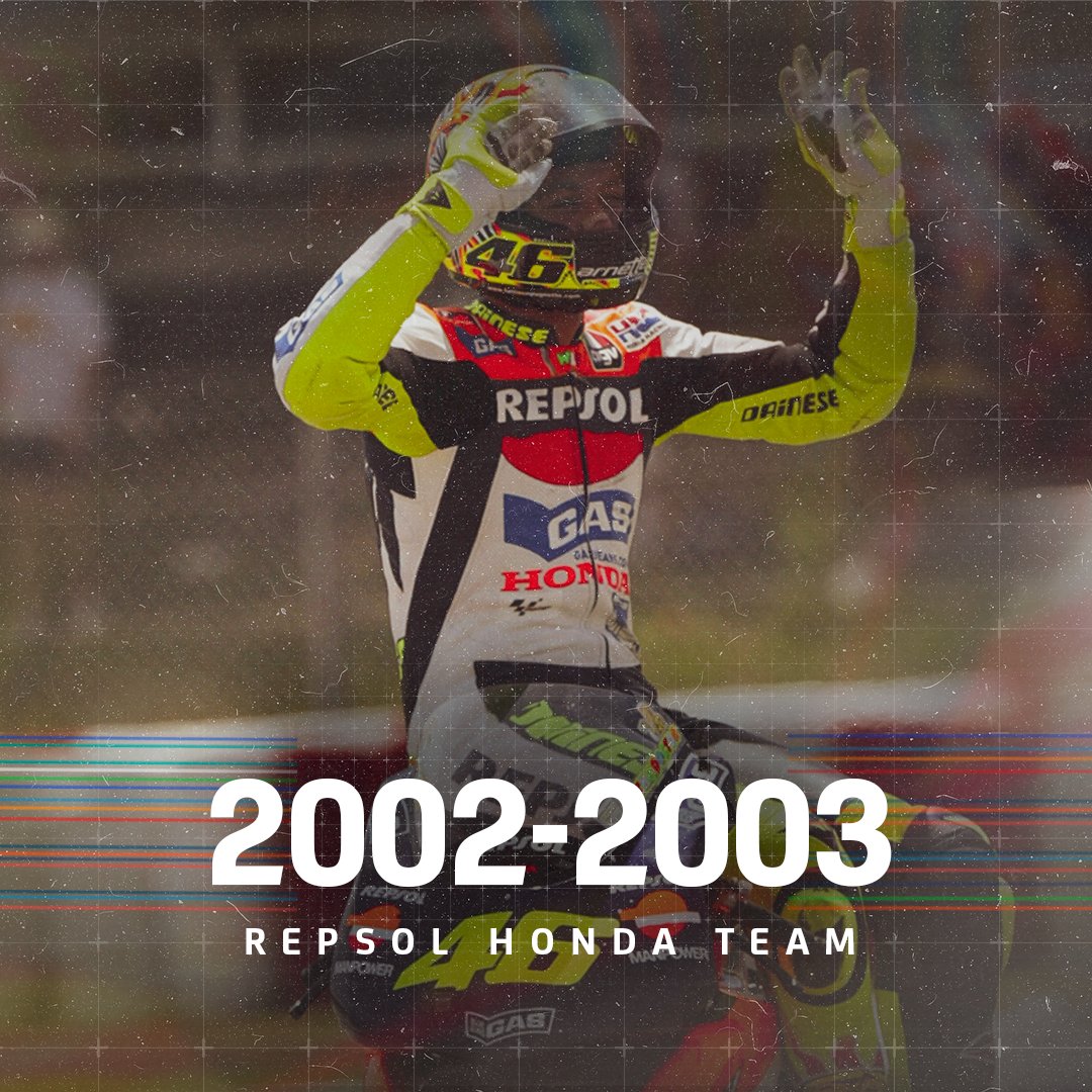 Full factory stardom awaited as the call up to the Repsol Honda Team paved way for two further titles in 2002 and 2003 Now 3 in a row  #MotoGP