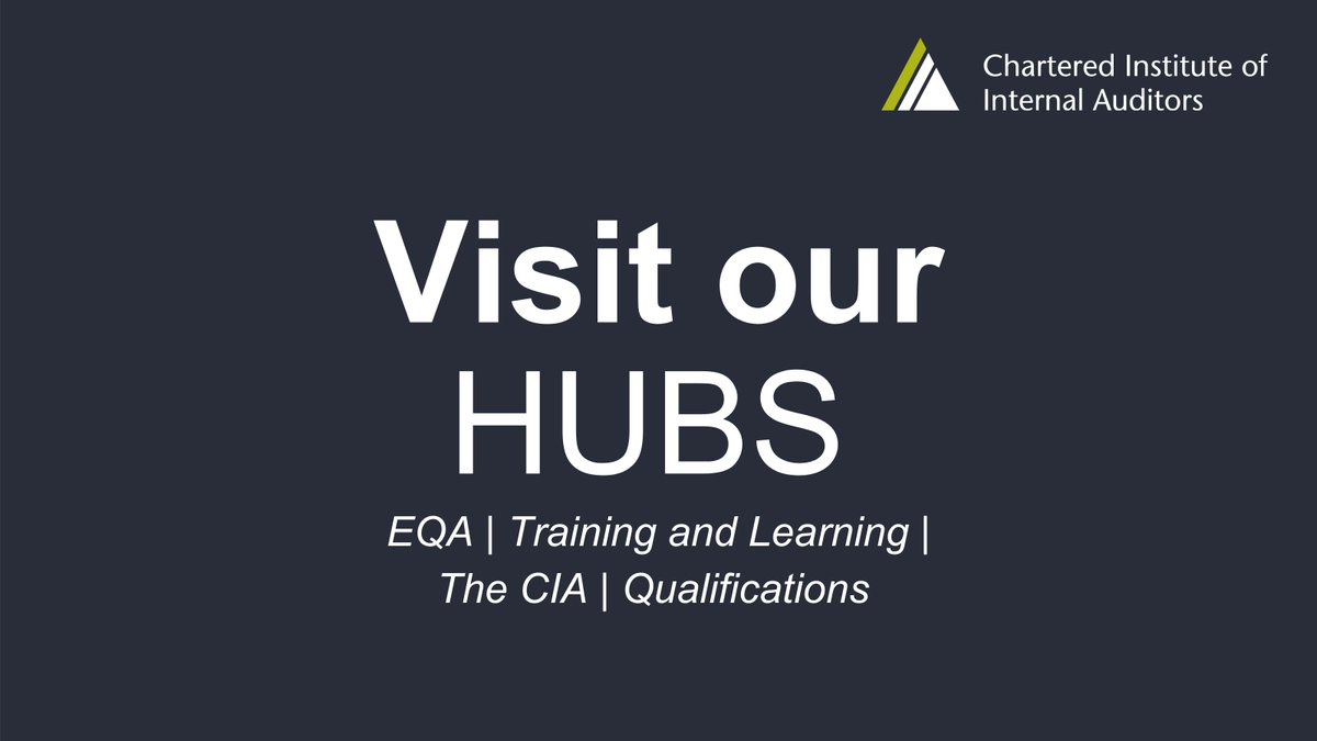 CharteredIIA's tweet photo. Calling all #InternalAudit20 delegates!
For insights on our EQA service and how to review your career pathway, please visit the “hubs” located in our Exhibitors Area. Our hubs also cover training and learning, including our qualifications framework.
See you there, IAs! https://t.co/j3Irr6BTtr