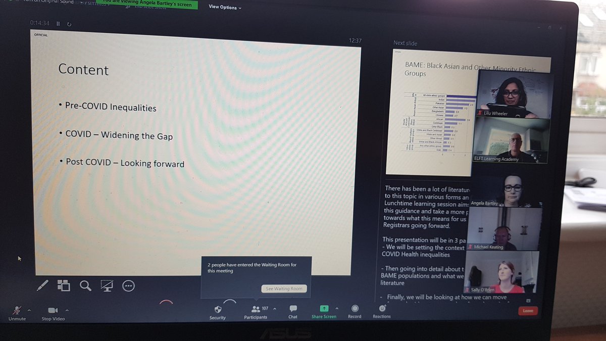 Lilu (pronounced 'Lee-Lou') (@liluwheeler) on Twitter photo We are off. 1st Webinar from our <a href="/NHS_ELFT/">East London NHS Foundation Trust (ELFT)</a> Reducing inequalities team with Sally O'Brien, <a href="/BartleyAngela/">Angela Bartley</a> <a href="/richardfradgers/">RichardFradgleyEsq</a> Michael Keating, and Chris Tyson.
#ELFT_reducingInequalities We are off. 1st Webinar from our <a href="/NHS_ELFT/">East London NHS Foundation Trust (ELFT)</a> Reducing inequalities team with Sally O'Brien, <a href="/BartleyAngela/">Angela Bartley</a> <a href="/richardfradgers/">RichardFradgleyEsq</a> Michael Keating, and Chris Tyson.
#ELFT_reducingInequalities