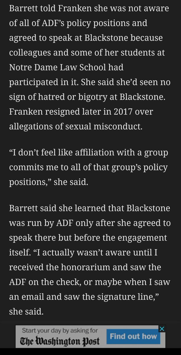 If a movement cared about women's rights and protecting you, as a lesbian, their takeaway would have been the likely appointment of Amy Coney Barrett and her Kingdom of God legalese, along with her links to the Alliance Defending Freedom. But it does not, because they do not.