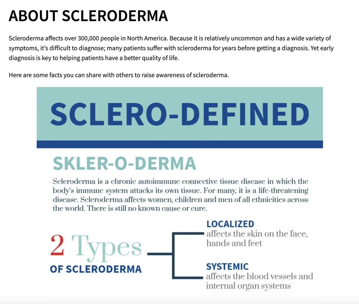 sclerodermaflpr's tweet image. A few facts about #scleroderma.
For more: sclerodermaaware.org/about-sclerode…
#sclerodermasefl #sclerodermaaware #sclerodermaawareness 
#autoimmunedisease #chronicillness #systemicsclerosis #sclerodermawarrior #chronicpain #spoonie #sclerodermaawareness #spoonielife #morethanscleroderma