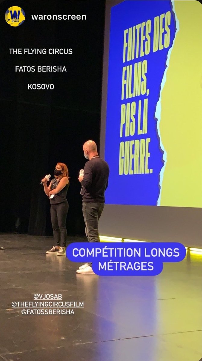 CirkuFluturues's tweet photo. Our producer @vjosab presenting @CirkuFluturues as French premiere at @WarOnScreen Festival. Our film is in the International Feature Films Competition program. https://t.co/AevTZqzFf9