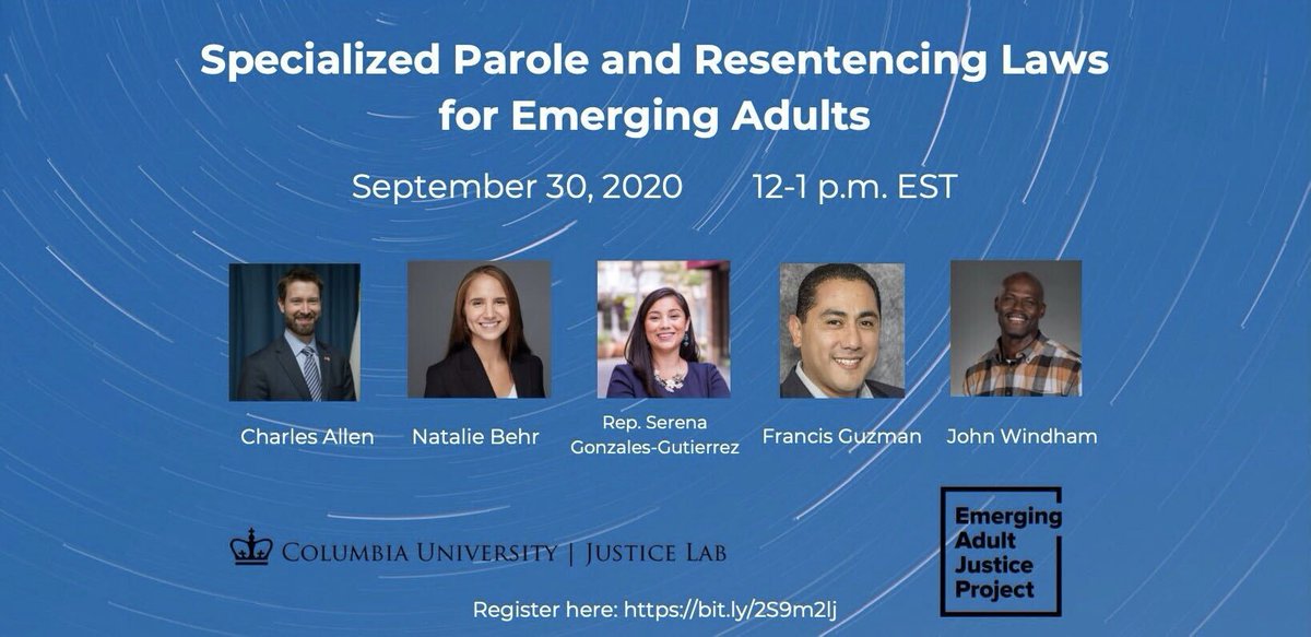 EAJProject's tweet photo. Science says #EmergingAdults are different. Does sentencing/parole reflect that? Join the discussion, TODAY., noon ET. cid:f_kfodb61i0 https://t.co/hJ35LHVMs3
