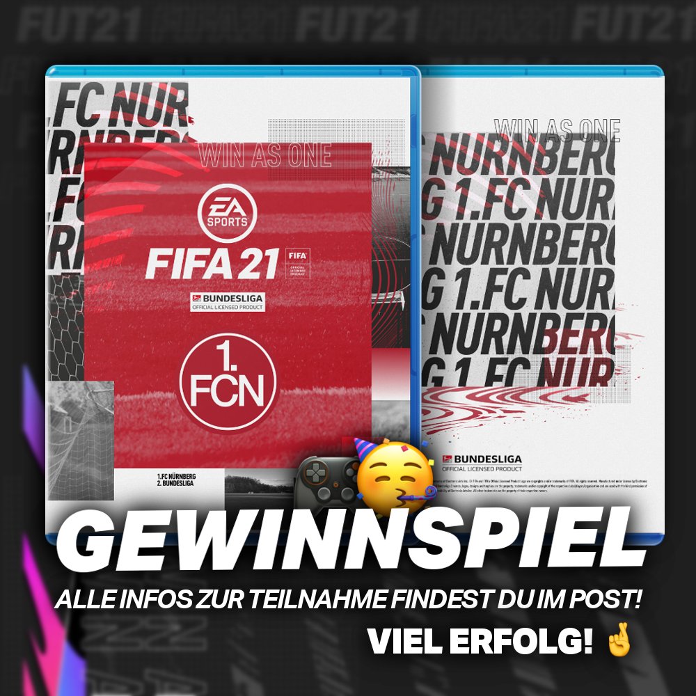 Wir verlosen 1x #FIFA21 (PS4) im #FCN-Style - signiert von den Club-Profis! 🤩👀

👇 Was ihr dafür tun müsst 👇

1⃣. <a href="/fcn_esports/">1. FC Nürnberg eSports</a> folgen
2⃣. 3 Freunde markieren
3⃣. Retweeten

Viel Erfolg! 🥳

#FCN | #FCNeSports | #FIFA21