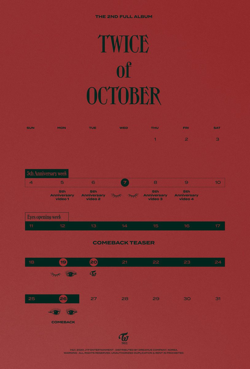 Pop Base Twice Releases Comeback Schedule For Their 2nd Full Album Twice Of October Out Monday October 26th Pop Base Twice Releases Comeback Schedule For Their 2nd Full Album Twice Of October Out Monday October 26th