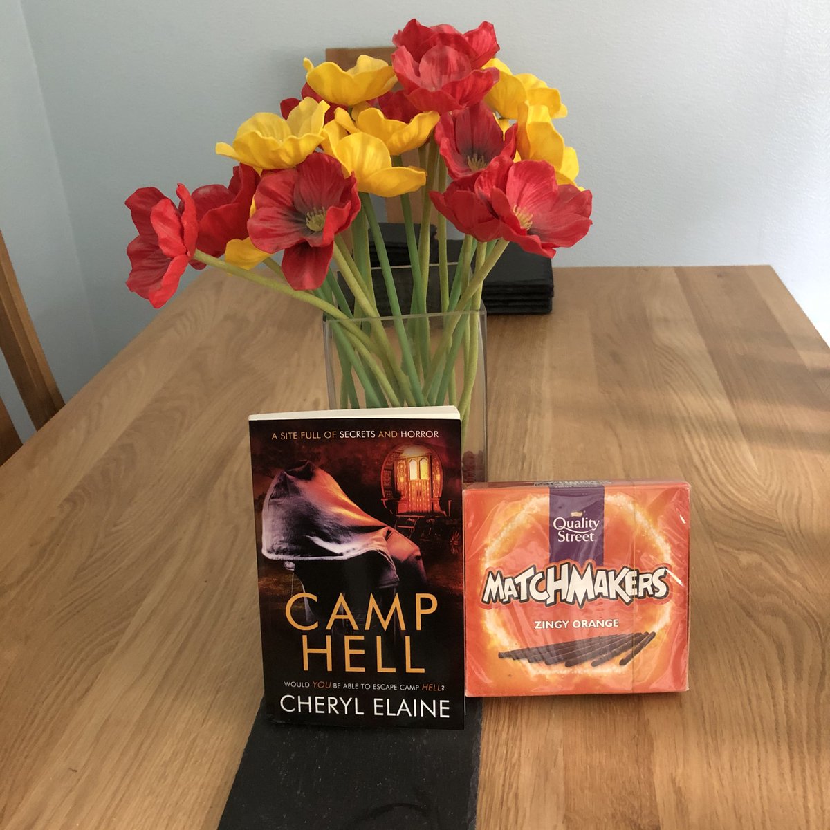 DeeGroocock's tweet image. Spoilt today!  Thank you @CherylElaine15 for my copy of Camp Hell and the chocolates.  If you like gritty and tortuous, then this is the book for you.