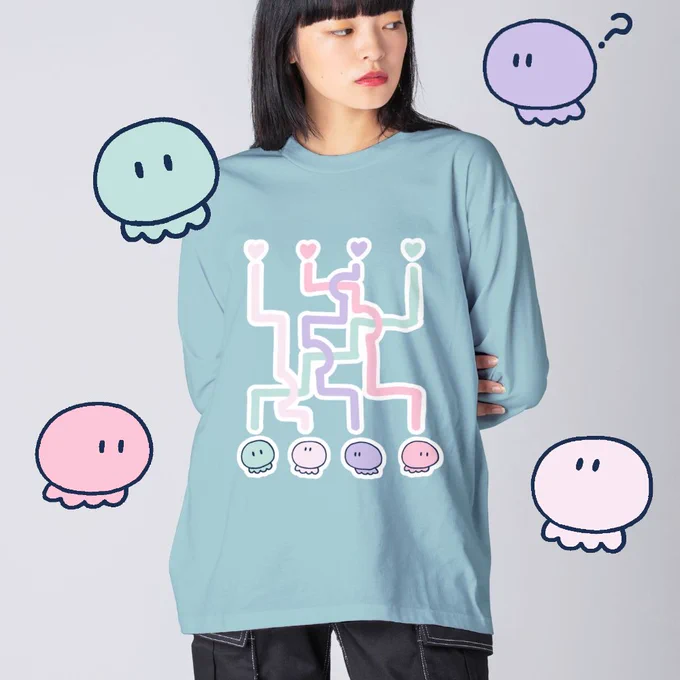 【?グッズ】
ーーーーーーーーーーーーーーーー
「あみだくじ の クラゲ」
10/1から 10/8まで ビッグシルエットロングスリーブTシャツが1点につき1,000円引きです～✨?

SUZURIのURL ?
⬇️⬇️⬇️
https://t.co/5eRH5mcA0F
ーーーーーーーーーーーーーーーー
#Suzuri #suzuriで販売中 #suzurijp 