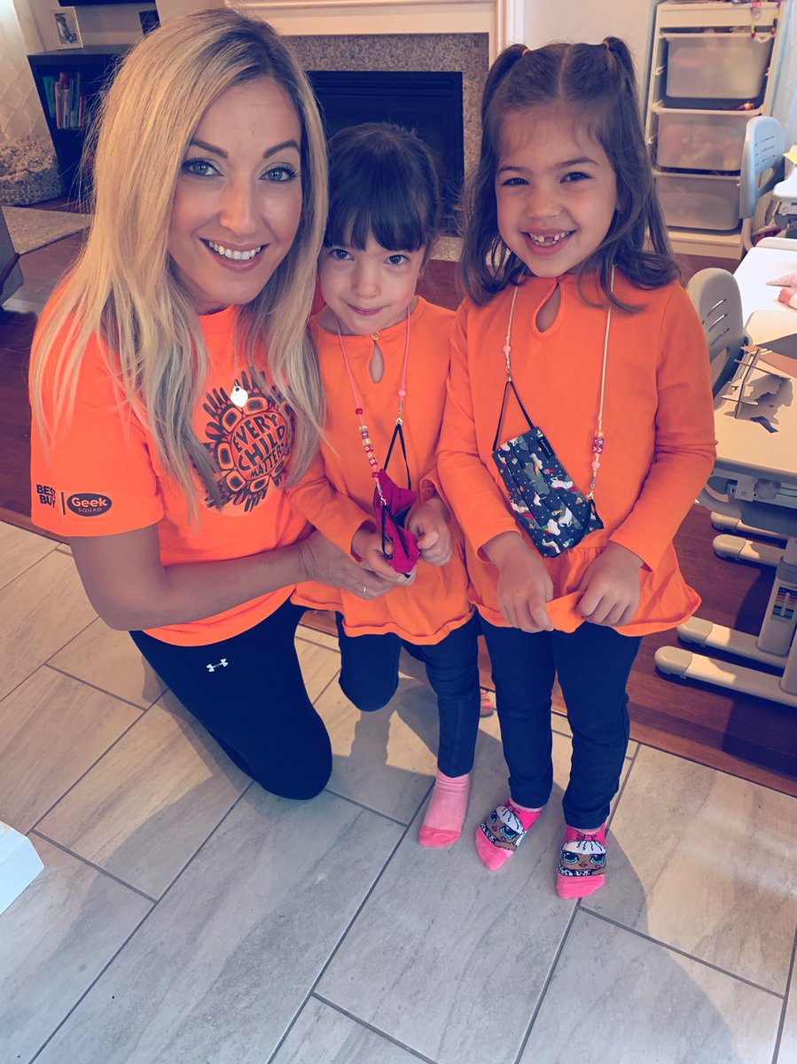 NivinKnight's tweet photo. Supporting Orange shirt day with my girls! #OrangeShirtDay #lifeatbestbuy @BestBuyCanada https://t.co/tteMIm6ov5