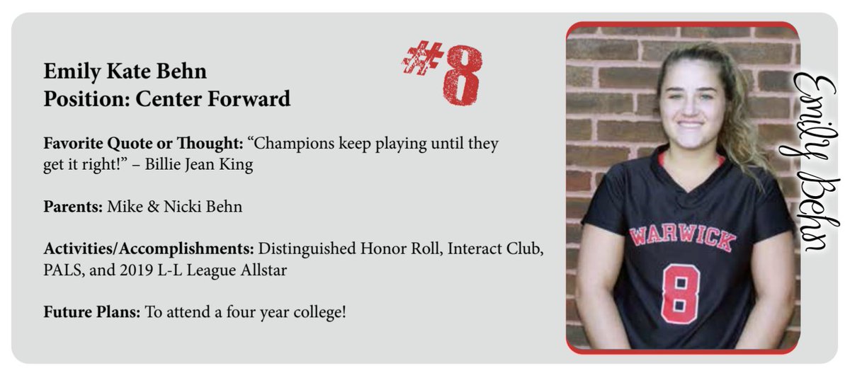 Senior Spotlight - Emily Behn - #8 - Center Forward