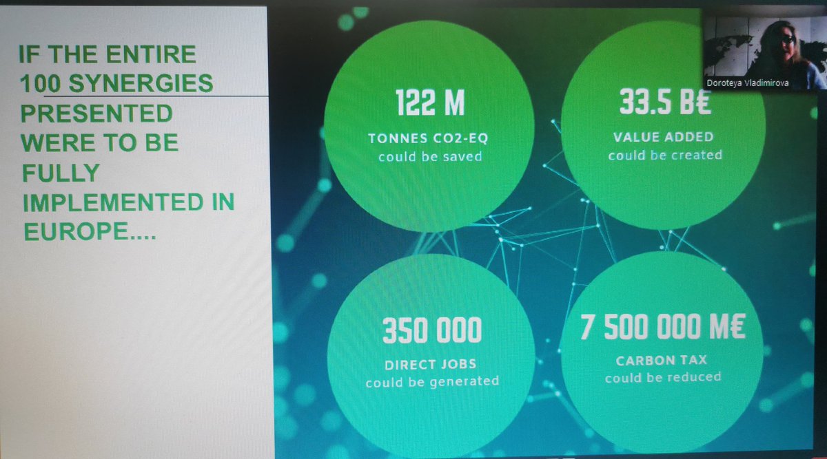 Just some of the benefits from implementation of #industrialsymbiosis being presented in today's <a href="/SCALERProject/">SCALER Project</a> webinar

#jobcreation #co2emissions #valueadd #Sustainability