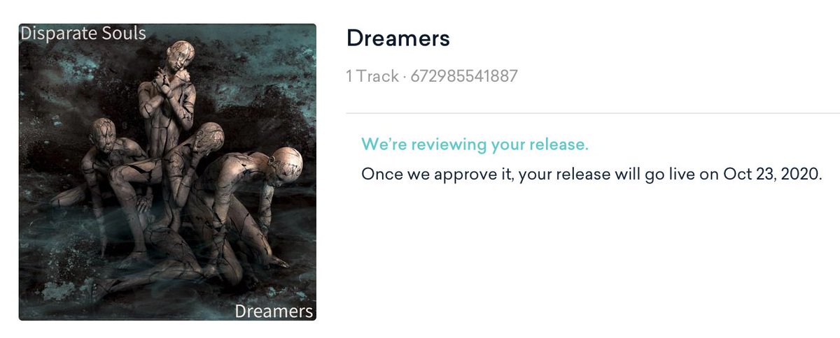 SoulsDisparate's tweet photo. #newmusic #dreamers #spotify #appemusic So I sent this to my distributor today! out Oct 23rd ! https://t.co/GWN3I2gXBJ