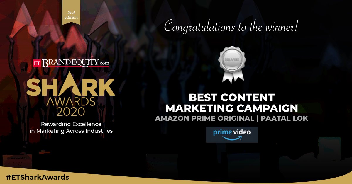 ETBrandEquity's tweet image. #ETSharkAwards | Celebrating the dedication you’ve shown on the way to this achievement. Congratulations @PrimeVideoIN on winning Silver Award for Best Content Marketing Campaign